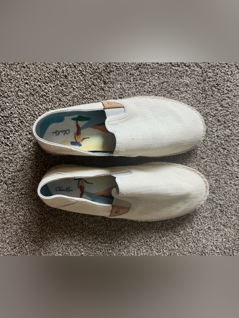Olukai Slip-On Canvas Espadrilles in Natural